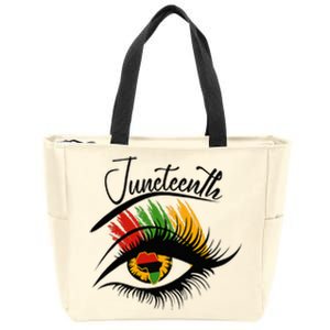 Juneteenth Eye African American Wo Black History Pride Zip Tote Bag