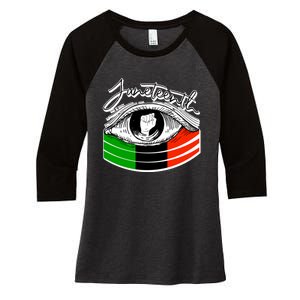 Juneteenth Eye African American Independence Day Gift Women's Tri-Blend 3/4-Sleeve Raglan Shirt