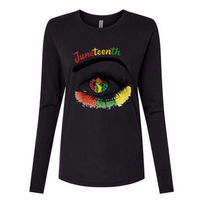 Juneteenth Eye African American Women Black History Pride Gift Womens Cotton Relaxed Long Sleeve T-Shirt