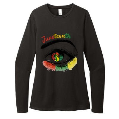 Juneteenth Eye African American Women Black History Pride Gift Womens CVC Long Sleeve Shirt