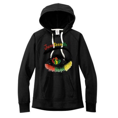 Juneteenth Eye African American Women Black History Pride Gift Women's Fleece Hoodie