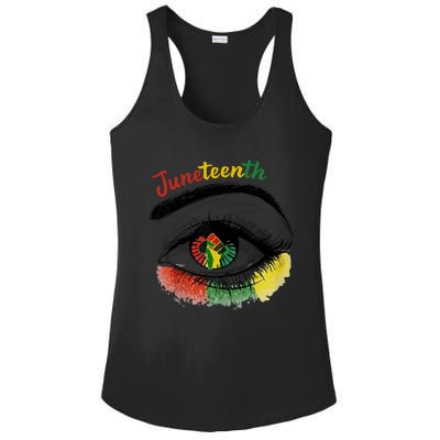 Juneteenth Eye African American Women Black History Pride Gift Ladies PosiCharge Competitor Racerback Tank