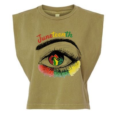 Juneteenth Eye African American Women Black History Pride Gift Garment-Dyed Women's Muscle Tee