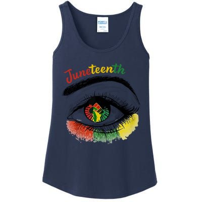 Juneteenth Eye African American Women Black History Pride Gift Ladies Essential Tank