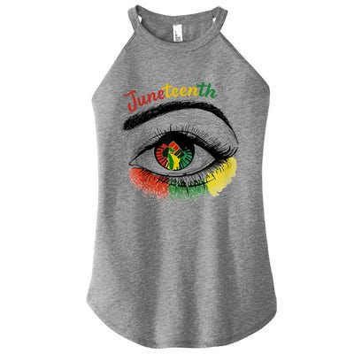 Juneteenth Eye African American Women Black History Pride Gift Women's Perfect Tri Rocker Tank