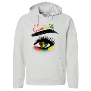 Juneteenth Eye African American Women Black History Pride Performance Fleece Hoodie