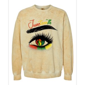 Juneteenth Eye African American Women Black History Pride Colorblast Crewneck Sweatshirt