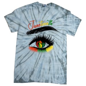 Juneteenth Eye African American Women Black History Pride Tie-Dye T-Shirt