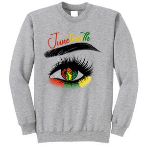 Juneteenth Eye African American Women Black History Pride Tall Sweatshirt