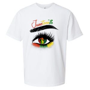 Juneteenth Eye African American Women Black History Pride Sueded Cloud Jersey T-Shirt