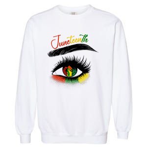 Juneteenth Eye African American Women Black History Pride Garment-Dyed Sweatshirt