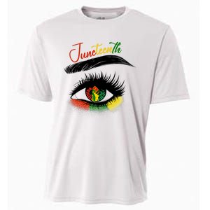 Juneteenth Eye African American Women Black History Pride Cooling Performance Crew T-Shirt