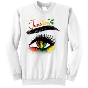 Juneteenth Eye African American Women Black History Pride Sweatshirt