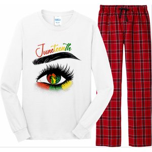 Juneteenth Eye African American Women Black History Pride Long Sleeve Pajama Set