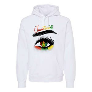 Juneteenth Eye African American Women Black History Pride Premium Hoodie