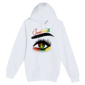 Juneteenth Eye African American Women Black History Pride Premium Pullover Hoodie