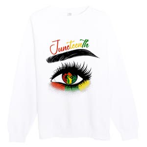 Juneteenth Eye African American Women Black History Pride Premium Crewneck Sweatshirt