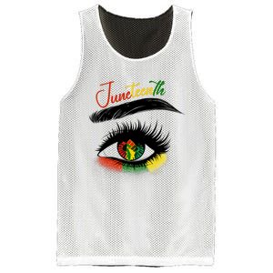 Juneteenth Eye African American Women Black History Pride Mesh Reversible Basketball Jersey Tank