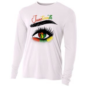 Juneteenth Eye African American Women Black History Pride Cooling Performance Long Sleeve Crew