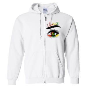 Juneteenth Eye African American Women Black History Pride Full Zip Hoodie