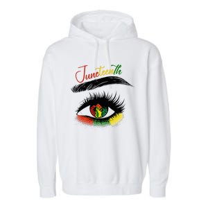 Juneteenth Eye African American Wo Black History Pride Garment-Dyed Fleece Hoodie