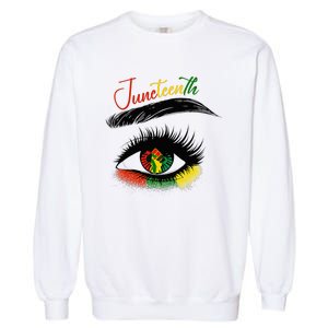 Juneteenth Eye African American Wo Black History Pride Garment-Dyed Sweatshirt