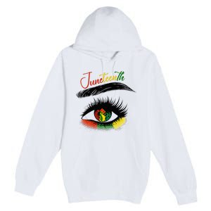 Juneteenth Eye African American Wo Black History Pride Premium Pullover Hoodie