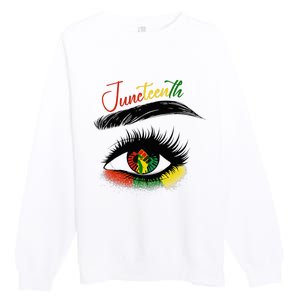 Juneteenth Eye African American Wo Black History Pride Premium Crewneck Sweatshirt