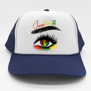 Juneteenth Eye African American Women Black History Pride Trucker Hat