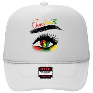 Juneteenth Eye African American Women Black History Pride High Crown Mesh Back Trucker Hat