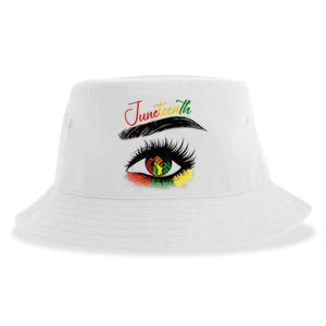 Juneteenth Eye African American Women Black History Pride Sustainable Bucket Hat