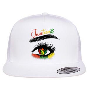 Juneteenth Eye African American Women Black History Pride Flat Bill Trucker Hat