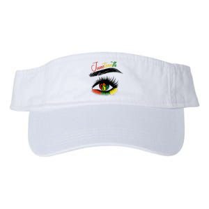 Juneteenth Eye African American Women Black History Pride Valucap Bio-Washed Visor