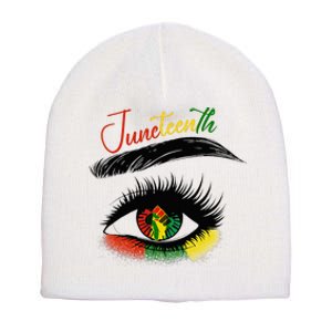 Juneteenth Eye African American Women Black History Pride Short Acrylic Beanie