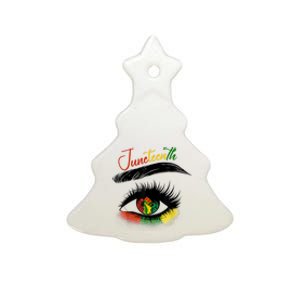 Juneteenth Eye African American Ceramic Tree Ornament