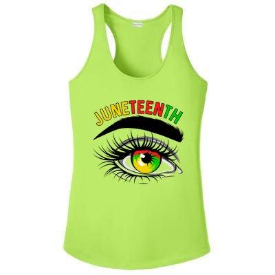 Juneteenth Eye African Black Independence Day Melanin Gift Ladies PosiCharge Competitor Racerback Tank