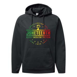 Juneteenth Emancipation Black American Freedom Black Pride Performance Fleece Hoodie