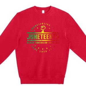 Juneteenth Emancipation Black American Freedom Black Pride Premium Crewneck Sweatshirt