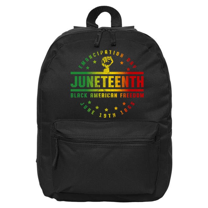 Juneteenth Emancipation Black American Freedom Black Pride 16 in Basic Backpack