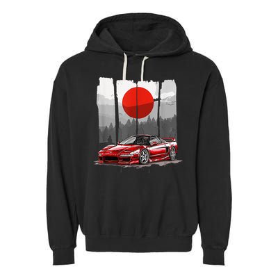 Jdm Euro Car Scene Nsx Tuning Drift Import Garment-Dyed Fleece Hoodie
