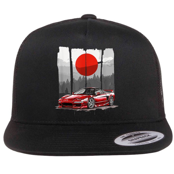 Jdm Euro Car Scene Nsx Tuning Drift Import Flat Bill Trucker Hat