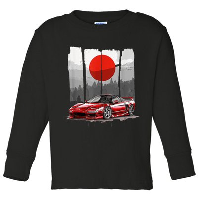 Jdm Euro Car Scene Nsx Tuning Drift Import Toddler Long Sleeve Shirt
