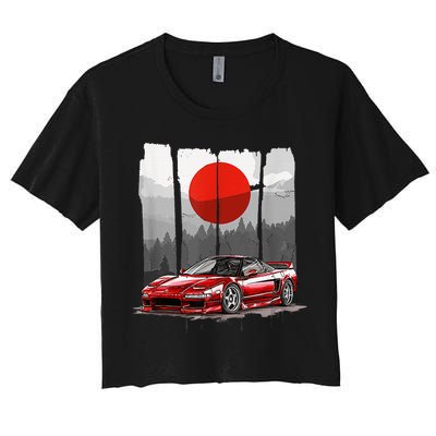 Jdm Euro Car Scene Nsx Tuning Drift Import Women's Crop Top Tee