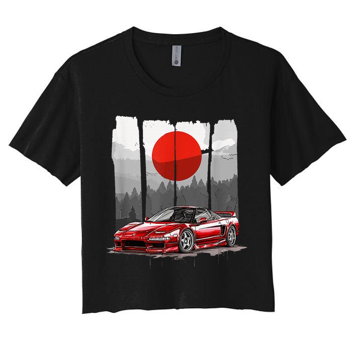 Jdm Euro Car Scene Nsx Tuning Drift Import Women's Crop Top Tee