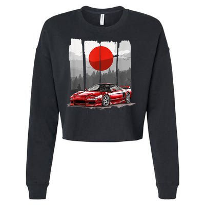 Jdm Euro Car Scene Nsx Tuning Drift Import Cropped Pullover Crew