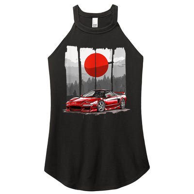 Jdm Euro Car Scene Nsx Tuning Drift Import Women's Perfect Tri Rocker Tank