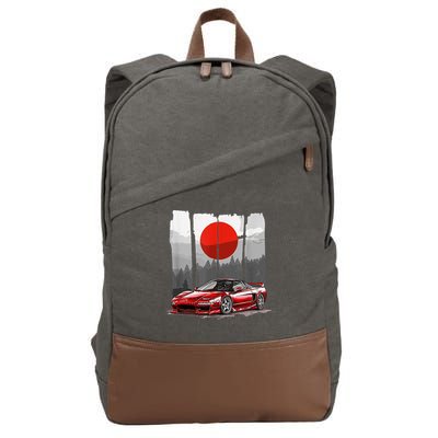 Jdm Euro Car Scene Nsx Tuning Drift Import Cotton Canvas Backpack