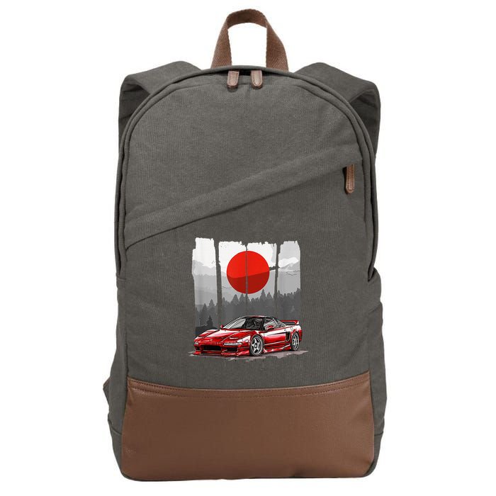 Jdm Euro Car Scene Nsx Tuning Drift Import Cotton Canvas Backpack