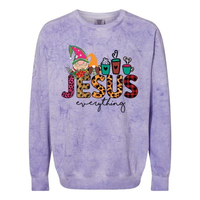 Jesus Everything Christmas Colorblast Crewneck Sweatshirt