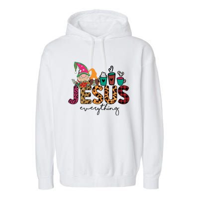 Jesus Everything Christmas Garment-Dyed Fleece Hoodie